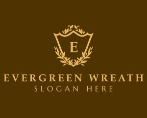 Shield Wreath Hotel logo design