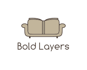 Brown Book Sofa logo design