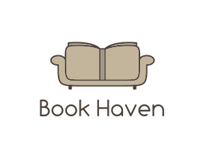 Brown Book Sofa logo design