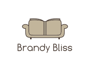 Brown Book Sofa logo design