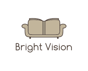 Brown Book Sofa logo design