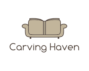 Brown Book Sofa logo design