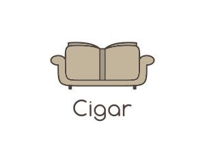 Brown Book Sofa logo design