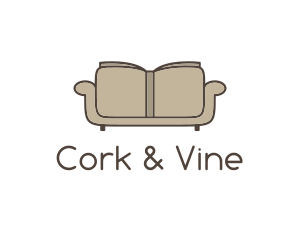 Brown Book Sofa logo design