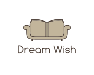 Brown Book Sofa logo design