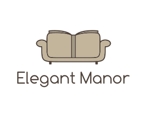 Brown Book Sofa logo design