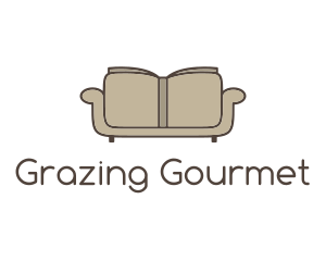 Brown Book Sofa logo design