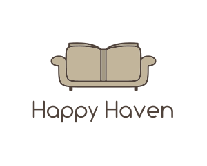 Brown Book Sofa logo design