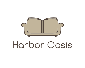 Brown Book Sofa logo design