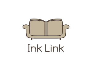 Brown Book Sofa logo design