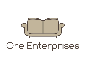 Brown Book Sofa logo design