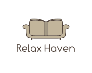 Brown Book Sofa logo design