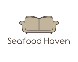 Brown Book Sofa logo design