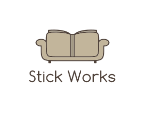 Brown Book Sofa logo design