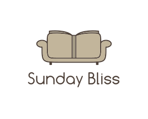 Brown Book Sofa logo design