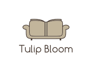 Brown Book Sofa logo design