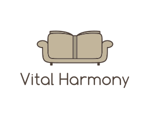 Brown Book Sofa logo design