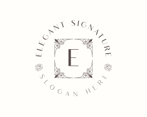 Luxury Floral Ornament Frame logo design