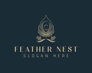 Peacock Feather Quill logo design