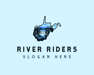 West Virginia River Waterfall logo design