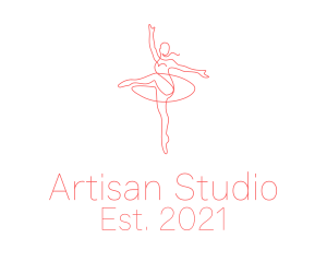 Pink Ballet Instructor  logo design