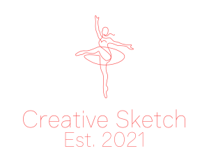 Pink Ballet Instructor  logo design