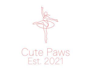 Pink Ballet Instructor  logo design