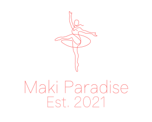 Pink Ballet Instructor  logo design