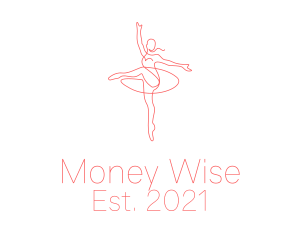 Pink Ballet Instructor  logo design