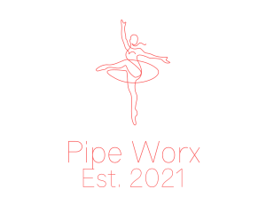 Pink Ballet Instructor  logo design