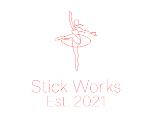 Pink Ballet Instructor  logo design