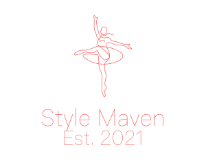 Pink Ballet Instructor  logo design