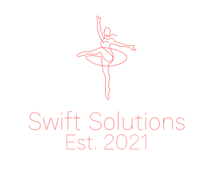 Pink Ballet Instructor  logo design