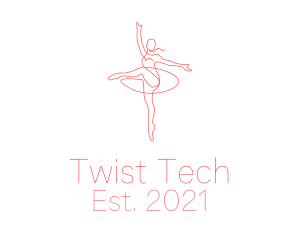 Pink Ballet Instructor  logo design