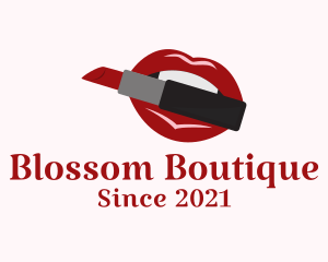 Lipstick Makeup Lips logo design