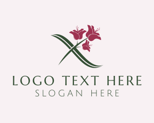 Garden Flower Letter X logo