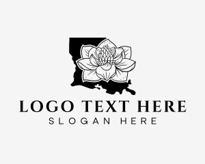 Louisiana Magnolia Flower logo