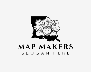 Louisiana Magnolia Flower logo design