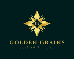 Golden Star Letter logo design