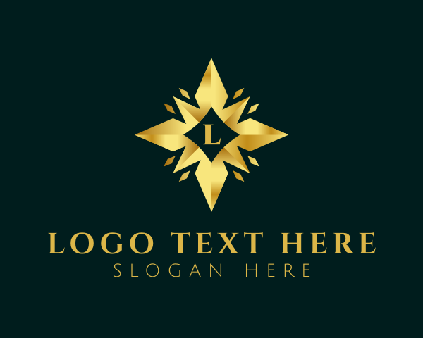 Golden Star Letter logo