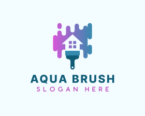 Paint Brush House Drip logo design