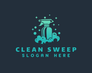 Gradient Cleaning Disinfectant Spray logo design