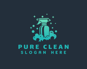 Gradient Cleaning Disinfectant Spray logo design