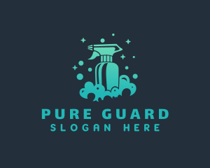 Gradient Cleaning Disinfectant Spray logo design