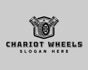 Tire Wheel Piston logo design