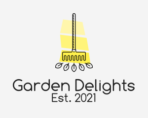 Gardening Rake Outline logo design