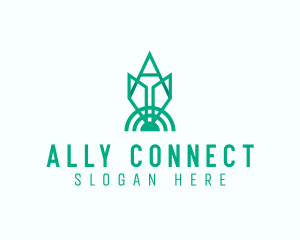 Geometric Internet Connection logo design