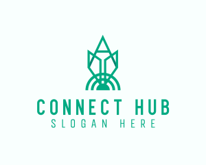 Geometric Internet Connection logo design