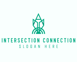 Geometric Internet Connection logo design