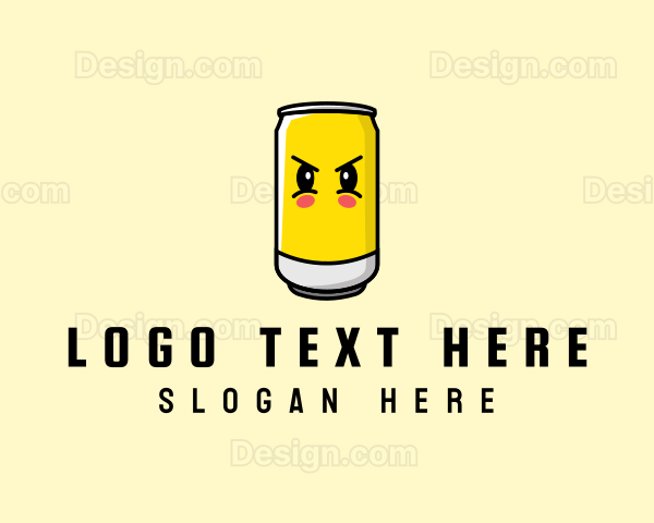 Soda Can Cartoon Logo